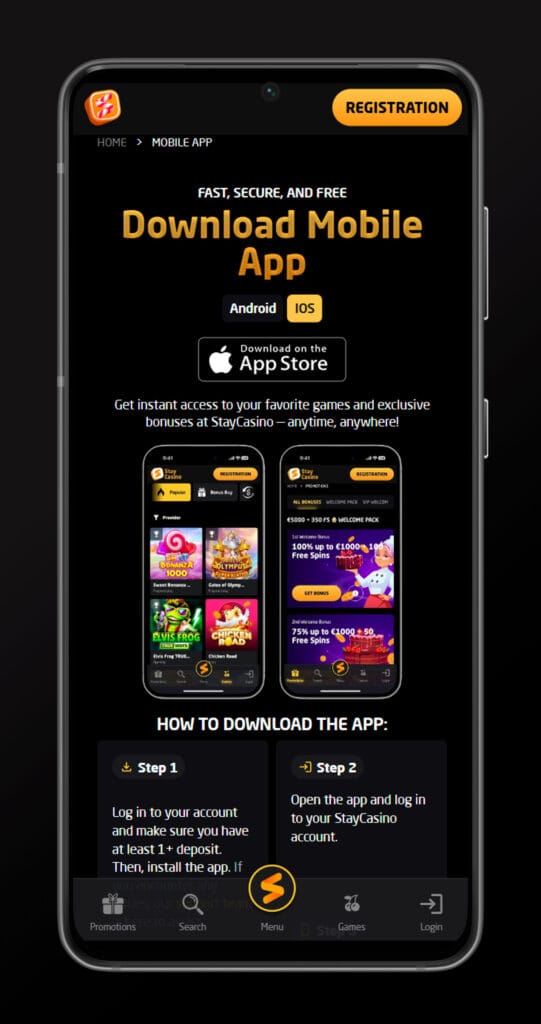 Download mobile app staycasino