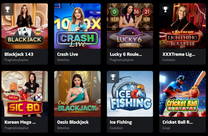 Live games stay casino