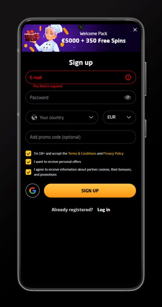 Sign up stay casino